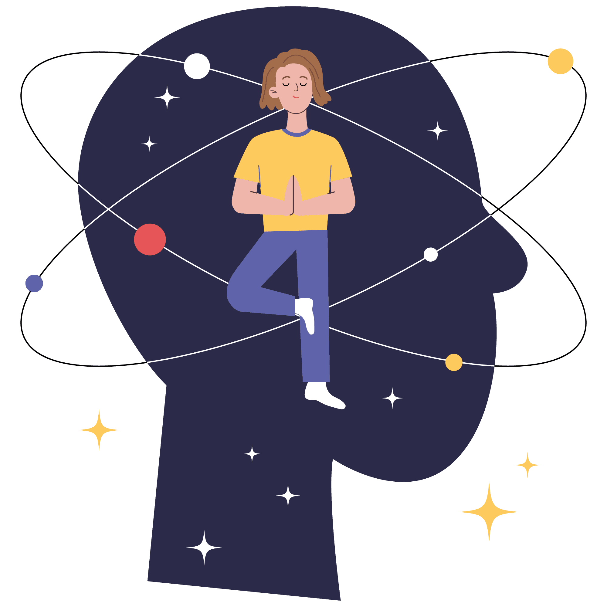 meditating in space
